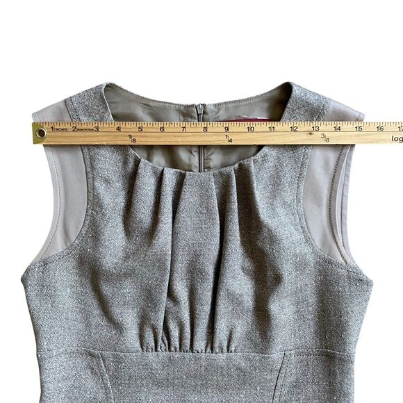 Max Mara Midi Sheath Dress US 8 IT 42 Oatmeal Sleeveless Wool Old Money Career - Picture 7 of 10